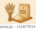小麦と小麦粉 132877614
