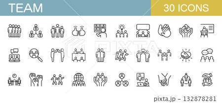 チームに関するアイコンセット 132878281