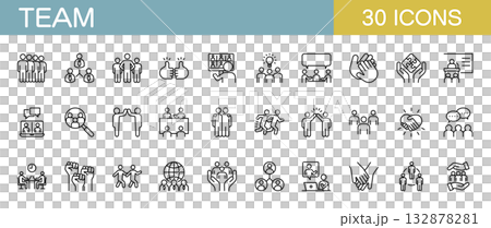 チームに関するアイコンセット 132878281