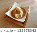 Mashed Potato in white bowl on old wooden plate. 132878342