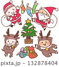 サンタとトナカイの男の子 132878404
