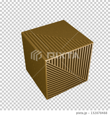 Patterned square metal box, gold, mystery 132878488