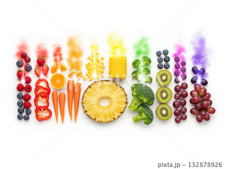 Colorful Food Spectrum Display 132878926