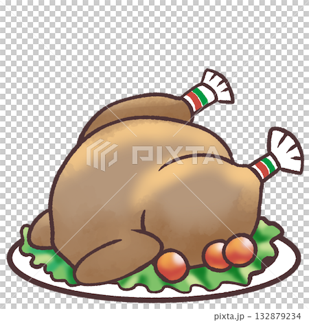 クリスマスチキンのイラスト クリスマスチキンのイラスト 132879234