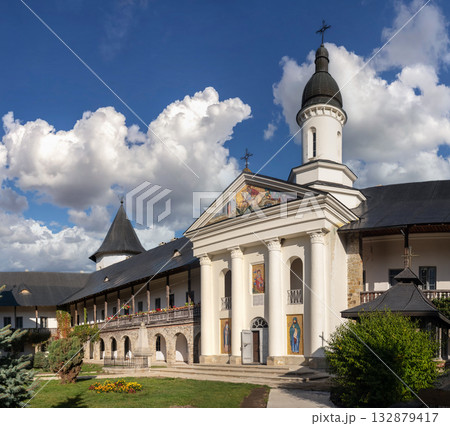 Main Entrance and Bell Tower of Ancient Neamt Monastery, Cultural Hub of Romania 132879417