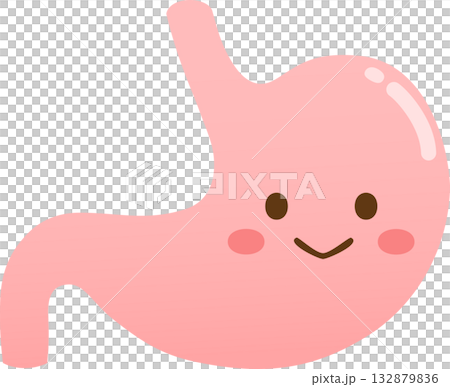 一張健康胃部的可愛插圖 132879836