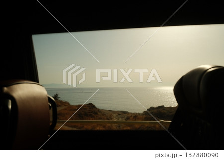 Sea View from Bus Window Greece 132880090