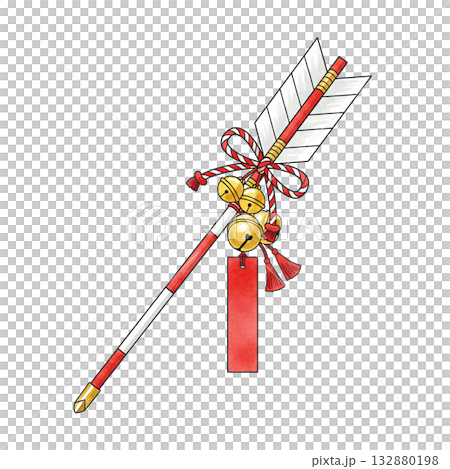 正月の縁起物 破魔矢のイラスト 132880198
