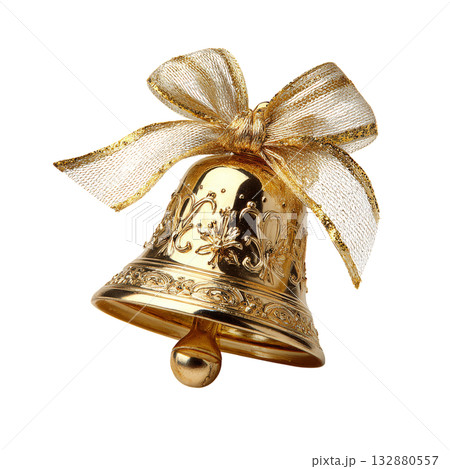 Beautiful Golden Bell With a Ribbon, Perfect...のイラスト素材 [132880557] - PIXTA