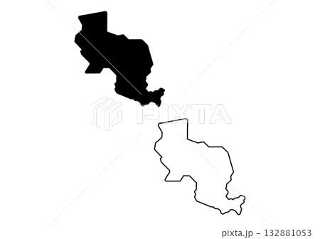 Black silhouette and outline of the Kingdom of Bhutan map on a white background Black silhouette and outline of the Kingdom of Bhutan map on a white background 132881053