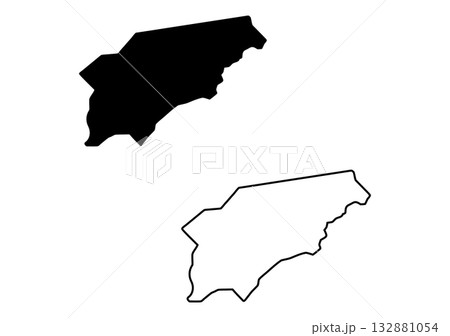 Black silhouette and outline of the geographic state of Ohio isolated on a crisp white background 132881054