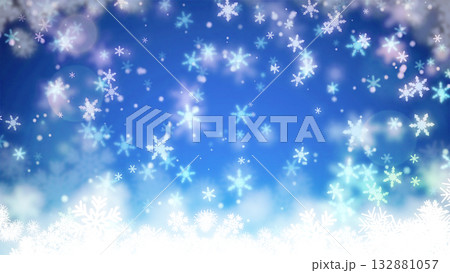 雪が降っている風景_blue 雪が降っている風景_blue 132881057