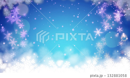 雪が降っている風景_blue 雪が降っている風景_blue 132881058