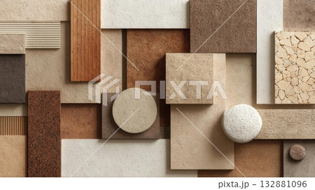 Geometric Composition of Natural Textures and...のイラスト素材 [132881096] - PIXTA