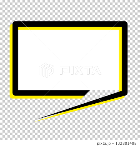 シンプルな吹き出しのイラスト　横長　四角 132881488