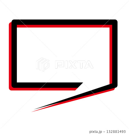 シンプルな吹き出しのイラスト 横長 四角 シンプルな吹き出しのイラスト 横長 四角 132881493