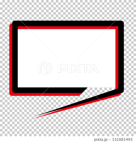 シンプルな吹き出しのイラスト 横長 四角 シンプルな吹き出しのイラスト 横長 四角 132881493