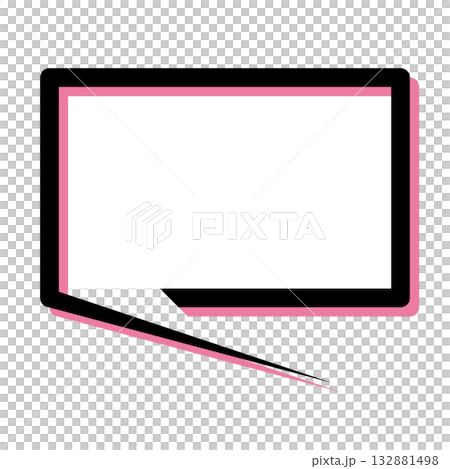 シンプルな吹き出しのイラスト 横長 四角 シンプルな吹き出しのイラスト 横長 四角 132881498