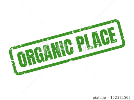 Organic Place green textured stamp ideal for eco friendly product labeling or natural living campaigns 132881565