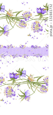 Handpainted Diverse Decorative Patterns Collection With Floral Vintage And Geometric Themes Artwork 132881732