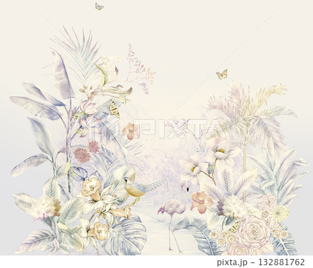 Handpainted Diverse Decorative Patterns Collection With Floral Vintage And Geometric Themes Artwork 132881762