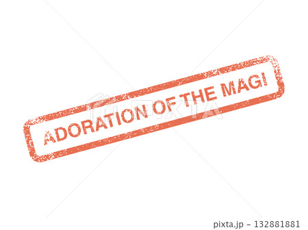 Adoration of the Magi religious celebration event rubber stamp design for holiday season Adoration of the Magi religious celebration event rubber stamp design for holiday season 132881881