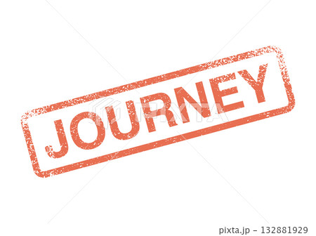 Motivational red distressed rubber stamp symbolizing a personal or collective journey forward 132881929