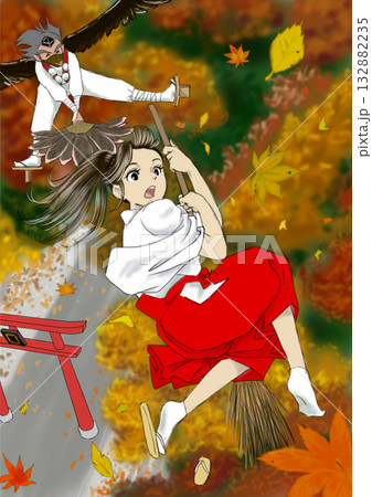 神隠しにあう巫女さん 132882235