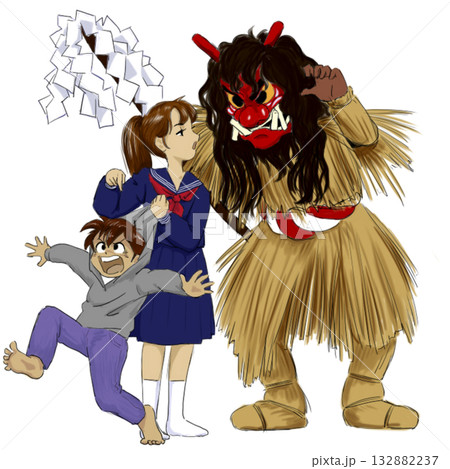 なまはげにダメ弟をなんとかしろと迫る姉 なまはげにダメ弟をなんとかしろと迫る姉 132882237