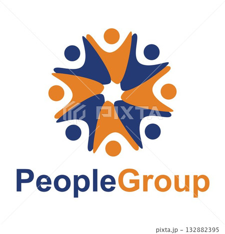 People a circle of teamwork, unity. 132882395