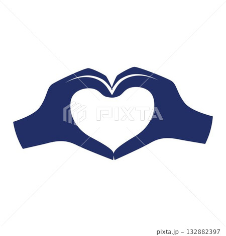 Two joining hands form a heart 132882397