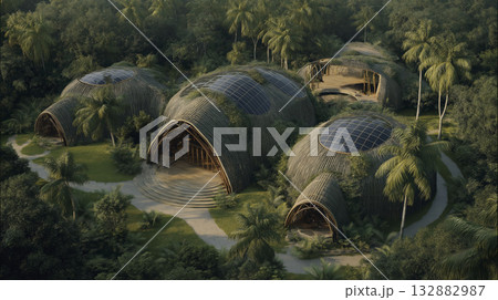 Eco resort bamboo architecture solar roof tropical forest sustainable design eco dome green building renewable energy feel serene hideaway Eco resort bamboo architecture solar roof tropical forest sustainable design eco dome green building renewable energy feel serene hideaway 132882987