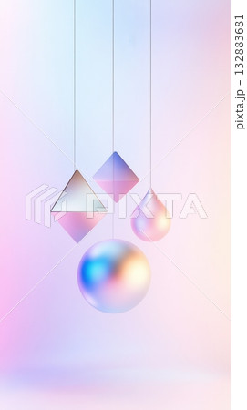 Titanium and rose gold geometric shapes in galactic mist, abstract metallic composition perfect for modern stock photography and editorial use Titanium and rose gold geometric shapes in galactic mist, abstract metallic composition perfect for modern stock photography and editorial use 132883681