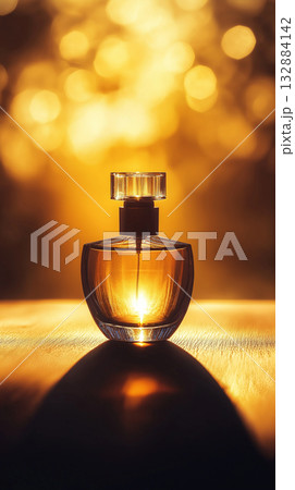 Creative perfume branding visual with glowing light and modern atmospheric concept. 132884142