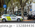 Municipal police car parked on Lisbon city street 132884436