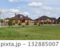 A row of Modern brick rural houses, Russia 132885007