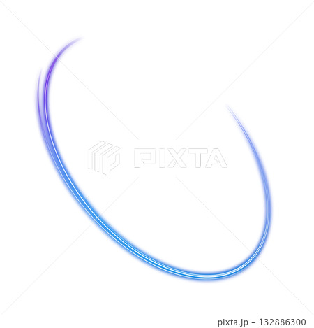 透明背景の青い発光アークリング 132886300