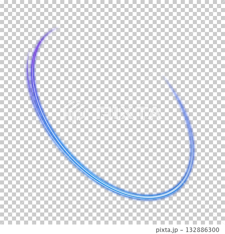 透明背景の青い発光アークリング 132886300