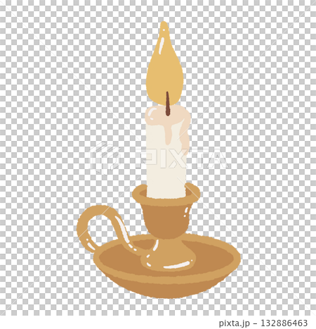 Warm candlelight in golden holder cozy vintage Christmas clipart hand drawn illustration for winter interiors libraries and festive home decor Warm candlelight in golden holder cozy vintage Christmas clipart hand drawn illustration for winter interiors libraries and festive home decor 132886463
