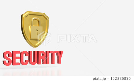 The Gold Shield for Business or security concept 3d Rendering. The Gold Shield for Business or security concept 3d Rendering. 132886850