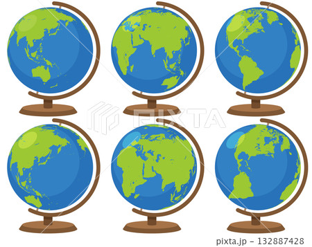 シンプルな地球儀のイラスト 132887428
