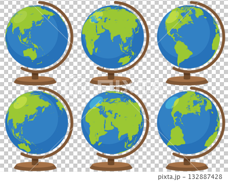 シンプルな地球儀のイラスト 132887428