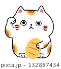 招き猫のかわいいイラスト 132887434