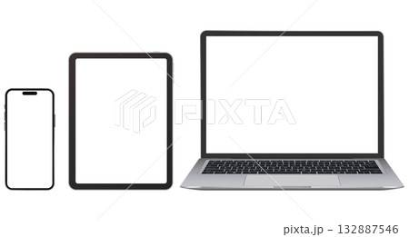 ノートパソコンとタブレットとスマートフォン 132887546