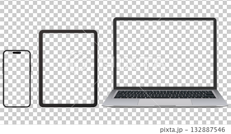 ノートパソコンとタブレットとスマートフォン 132887546