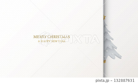 Christmas tree image on bond paper is half overlaid with another sheet of bond paper graphic illustration have blank space. Christmas tree image on bond paper is half overlaid with another sheet of bond paper graphic illustration have blank space. 132887631