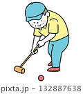 ゲートボールをする男性のイラスト 132887638
