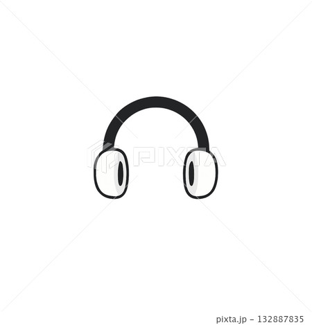 ヘッドホンのカラーアイコン、素材、背景なし、イラスト、資料作り 132887835