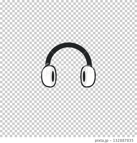 Headphone color icon, material, no background, illustration, document creation 132887835