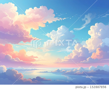 美しい雲と空の風景 美しい雲と空の風景 132887856